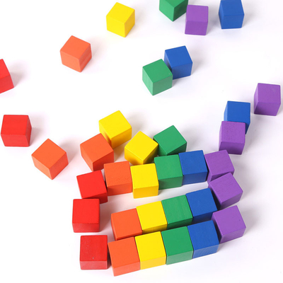 Kleurrijke Houten KubussenBouwstenen Toy Baby Color en Geometrisch Vorm Houten Onderwijsspeelgoed voor Chil