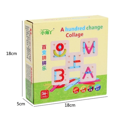 Van de spijkerraad Geometrisch Houten Vroeg Toy Toy Jigsaw Board Game Child het Onderwijs Onderwijs Houten Onderwijs van het Raadselmontessori