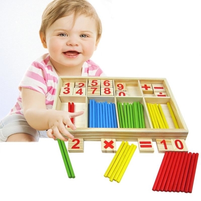 Cijferblokken die Houten Onderwijs de Kinderengift tellen van Speelgoedmontessori