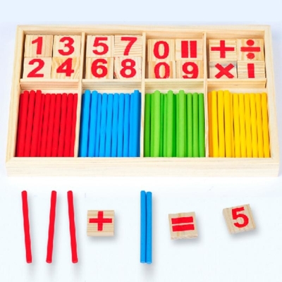 Cijferblokken die Houten Onderwijs de Kinderengift tellen van Speelgoedmontessori