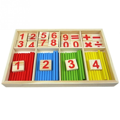 Cijferblokken die Houten Onderwijs de Kinderengift tellen van Speelgoedmontessori