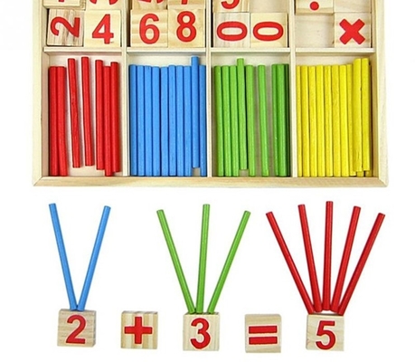 Cijferblokken die Houten Onderwijs de Kinderengift tellen van Speelgoedmontessori