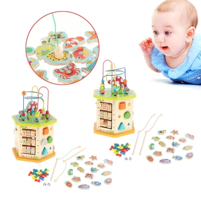 Kubus van de Montessori de Grote Houten Activiteit voor de Babyzuigeling van Nieuwjaarjonge geitjes