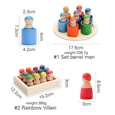 Van het het Blok Tellende Spel van de Montessori Onderwijs Houten Regenboog het Raadseljonge geitjes