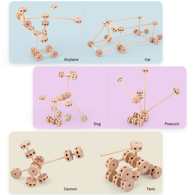 3D Houten Bouwstenen Toy Creative DIY van het Conceptfort voor Kinderen