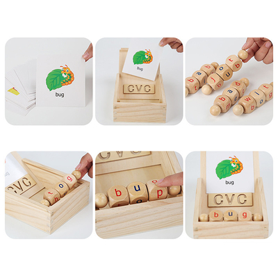 Blokkeert de Montessori Houten Lezing het Roterende Brief het Spinnen Alfabet Leren