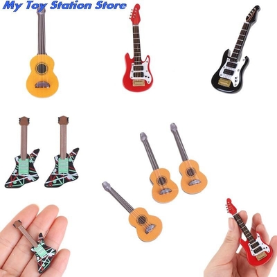Miniatuur de Muziek Elektrische Gitaar van het 1:12poppenhuis voor Jonge geitjes Muzikaal Toy House Decor