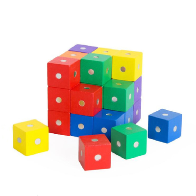 De onderwijs Vierkante Magnetische Houten Blokken 10pc 2X2X2cm van de Kubusregenboog