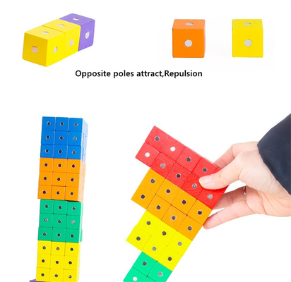 De onderwijs Vierkante Magnetische Houten Blokken 10pc 2X2X2cm van de Kubusregenboog