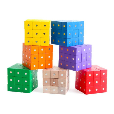 De onderwijs Vierkante Magnetische Houten Blokken 10pc 2X2X2cm van de Kubusregenboog