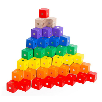 De onderwijs Vierkante Magnetische Houten Blokken 10pc 2X2X2cm van de Kubusregenboog
