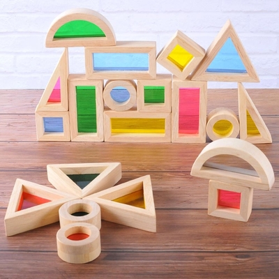 Acryl Onderwijs24pcs-RegenboogBouwstenen voor Jonge geitjesgift
