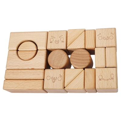 Stevig Hout die Blok Toy Shape Cognition DIY voor Jonge geitjeskinderen stapelen