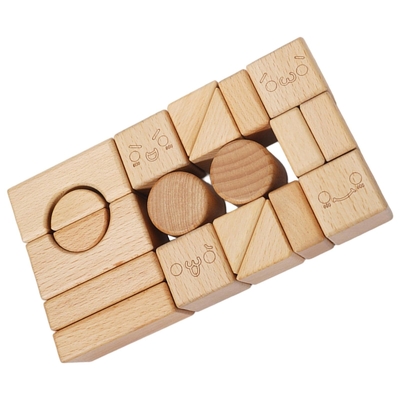 Stevig Hout die Blok Toy Shape Cognition DIY voor Jonge geitjeskinderen stapelen