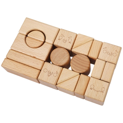 Stevig Hout die Blok Toy Shape Cognition DIY voor Jonge geitjeskinderen stapelen
