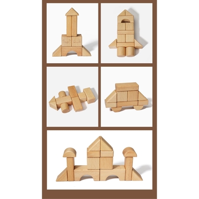 Stevig Hout die Blok Toy Shape Cognition DIY voor Jonge geitjeskinderen stapelen
