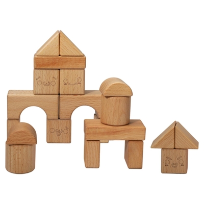 Stevig Hout die Blok Toy Shape Cognition DIY voor Jonge geitjeskinderen stapelen