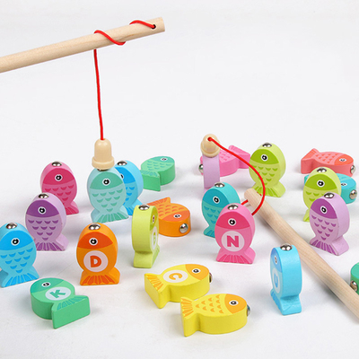 Vissend Spel Houten Alfanumeriek Speelgoed voor Kinderen Montessori vroeg Onderwijs