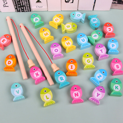 Vissend Spel Houten Alfanumeriek Speelgoed voor Kinderen Montessori vroeg Onderwijs