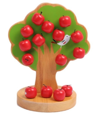 Apple-de Babyspeelgoed van Boom Houten Montessori voor het Fruit van de Jonge geitjesoogst Onderwijs
