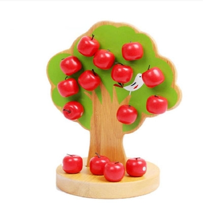 Apple-de Babyspeelgoed van Boom Houten Montessori voor het Fruit van de Jonge geitjesoogst Onderwijs