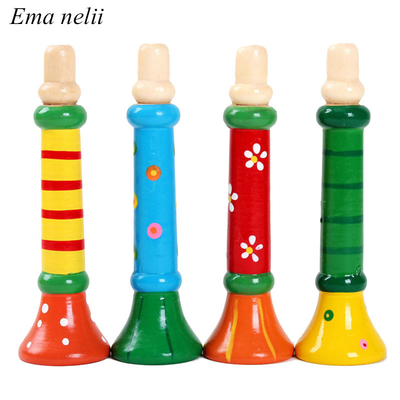 Hete van het het Fluitje Muzikale Instrument van de Baby Houten Hoorn Kleurrijke het Speelgoedjonge geitjes