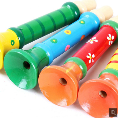 Hete van het het Fluitje Muzikale Instrument van de Baby Houten Hoorn Kleurrijke het Speelgoedjonge geitjes