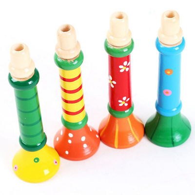 Hete van het het Fluitje Muzikale Instrument van de Baby Houten Hoorn Kleurrijke het Speelgoedjonge geitjes