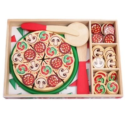 64 PCs beweren Spel Houten Pizza Toy For Children Food Cooking