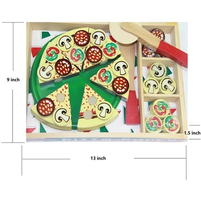 64 PCs beweren Spel Houten Pizza Toy For Children Food Cooking