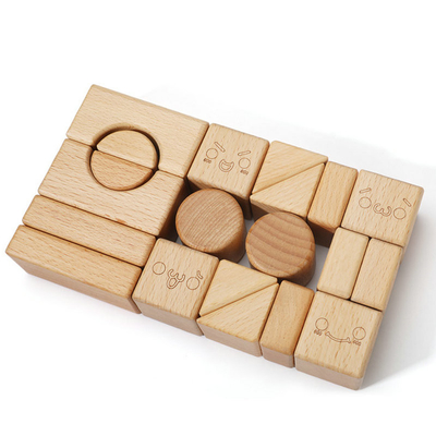 20pcs van het de Blokkenspeelgoed van beukburlywood Houten het Leren van Montessori Natuurlijk Onderwijs