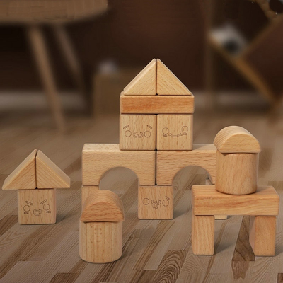 20pcs van het de Blokkenspeelgoed van beukburlywood Houten het Leren van Montessori Natuurlijk Onderwijs