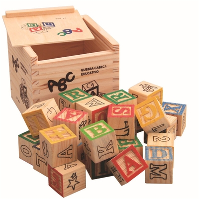 27pcs de houten die Blokken van de AlfabetBlokletter met Aantal worden gedrukt