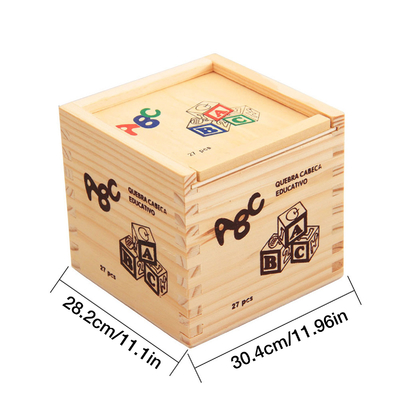 27pcs de houten die Blokken van de AlfabetBlokletter met Aantal worden gedrukt