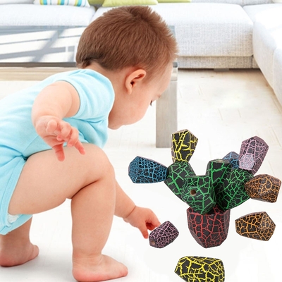 In evenwicht brengend de Babyspeelgoed van Cactus Houten Montessori voor Vroege Onderwijs