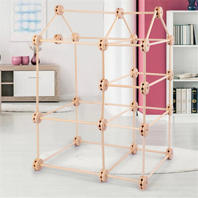 3D Blokken Diy van Buliding van het Conceptfort Houten assembleren Onderwijsmontessori