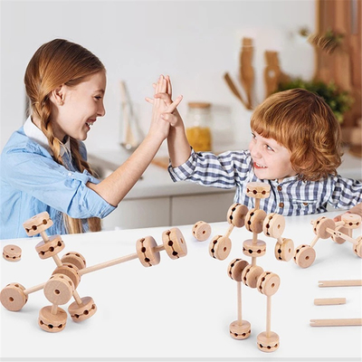 3D Blokken Diy van Buliding van het Conceptfort Houten assembleren Onderwijsmontessori
