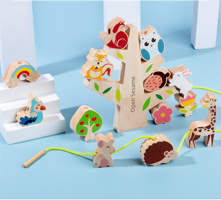 Houten Dierlijk Saldo die Spel Natuurlijke Boom Toy For Preschool stapelen