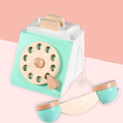 Retro Simulatietelefoon Playset Houten Onderwijstoy for children