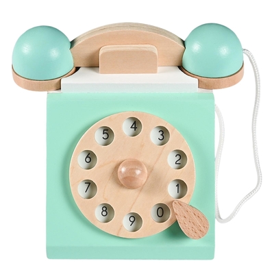 Retro Simulatietelefoon Playset Houten Onderwijstoy for children