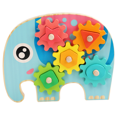 Het intelligente Dierlijke Ontwerp van Olifantsowl gear block wood creative