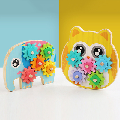 Het intelligente Dierlijke Ontwerp van Olifantsowl gear block wood creative