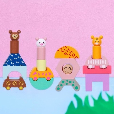 De houten Vorm DIY Onderwijstoy for preschool toddler van de Treinvrachtwagen