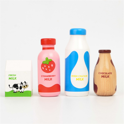 Houten Melk Vastgestelde Keuken voor Onderwijs het Voedselspeelgoed van Montessori van de Meisjesjongen