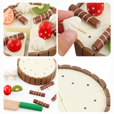 17PCS simulatie Houten Mini Kitchen Set DIY Magnetisch voor Vroege Onderwijs