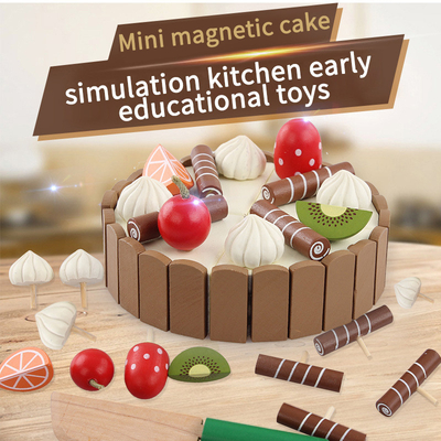 17PCS simulatie Houten Mini Kitchen Set DIY Magnetisch voor Vroege Onderwijs