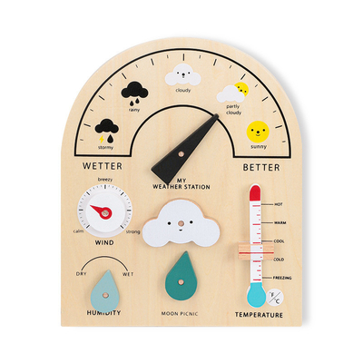 De houten Raad van Weerstationtoy weather forecast holiday calendar