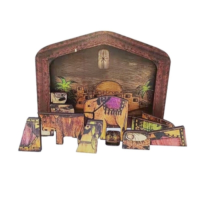 Aangepaste de Raadselsgiften van Logo Wood Nativity Diy Children ' S