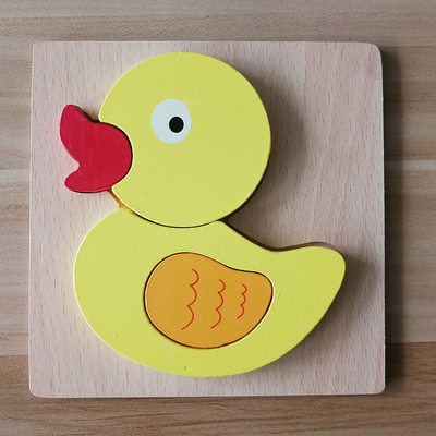 Houten Cognitief de Kinderen Vroeg Onderwijs van het Beeldverhaal Dierlijk 3D Raadsel