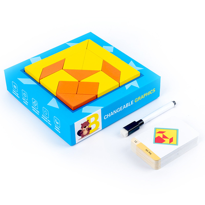 Van de het Patroonpuzzel van het jonge geitjes Houten Speelgoed de Creativiteittangram Montessori